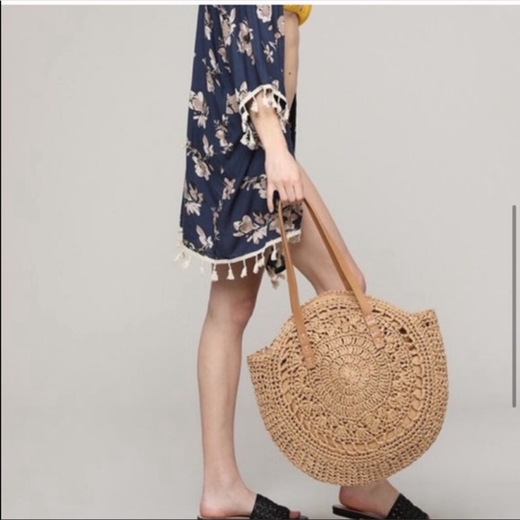 💃🏻Hand Made Boho Straw Tote - Picture 5 of 10